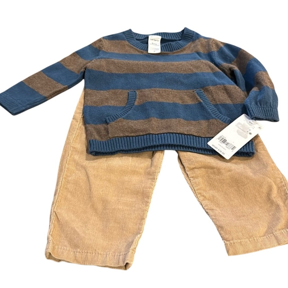 Carter’s (6 month) 2 piece set (sweater and corduroys)